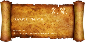 Kurutz Menta névjegykártya